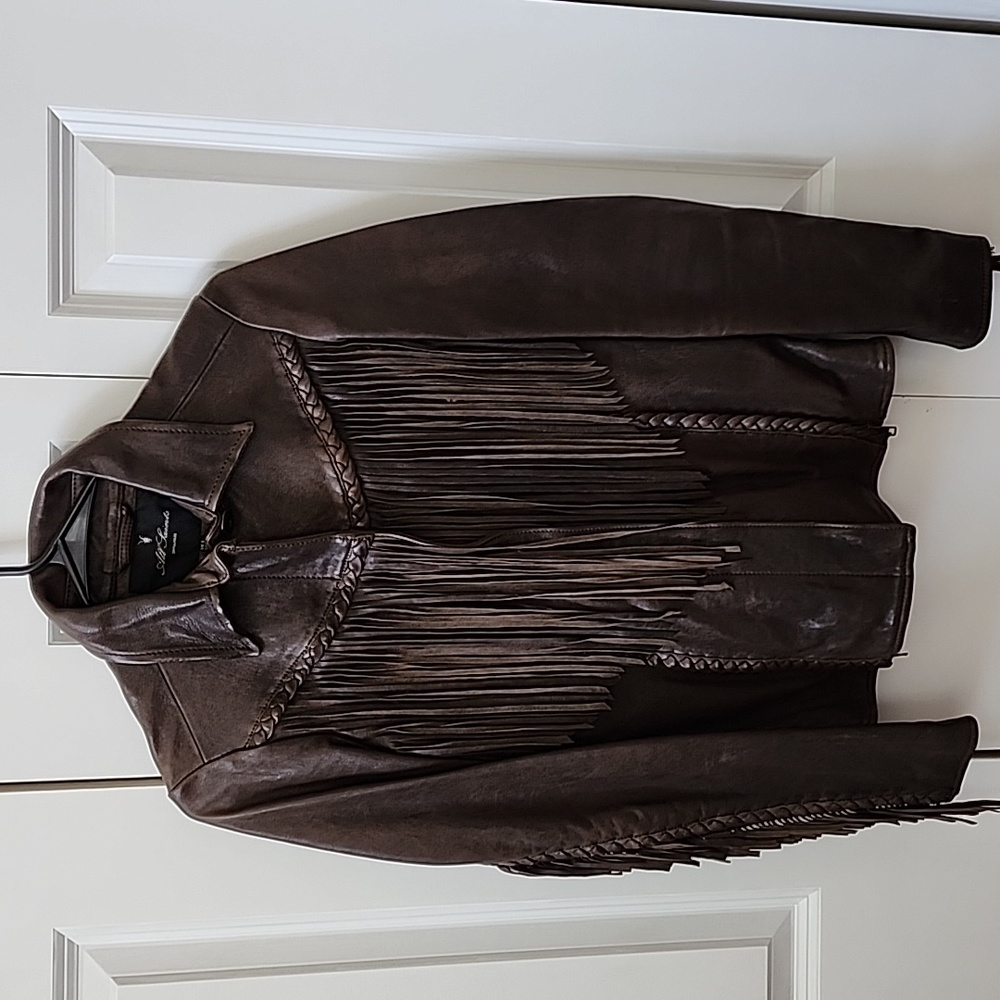 Vintage All Saints Anny Leather Fringe Jacket